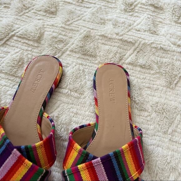 J. Crew Multistripe Cora Crisscross Slip On Sandals - Picture 4 of 7